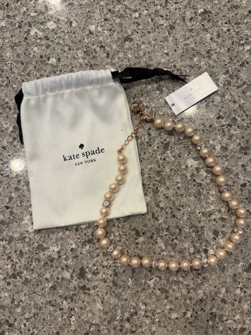 Kate Spade "Lady Marmalade" Blush Faux Pearl Necklace, NWT